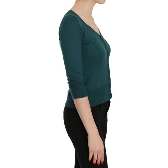 PINK MEMORIES 34 Sleeve VNeck Cardigan Women Blue Tops & T-Shirts - Picture 2 of 5